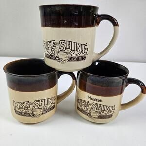 Vintage Hardee's 3pc Rise and Shine Breakfast Club‎ Mug Set Brown '84 '86 '89